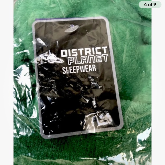 Green Dinosaur Hooded Fleece Cover Up, Robe XS (4-5) NEW - Picture 4 of 9